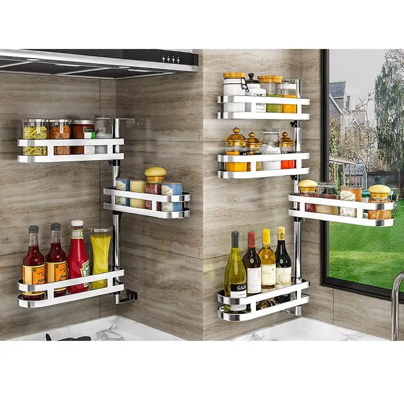 Органайзер для кухни Keuken из нержавеющей стали с поворотом Cocina Organizador Mutfak|Полки и