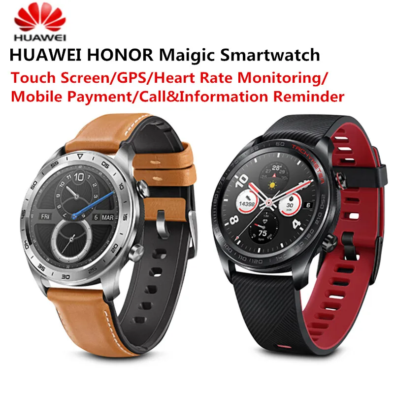 Huawei Honor часы Maigic Smartwatch gps 1 2 дюймов AMOLED сенсорный экран Heartrate мониторинг вызова