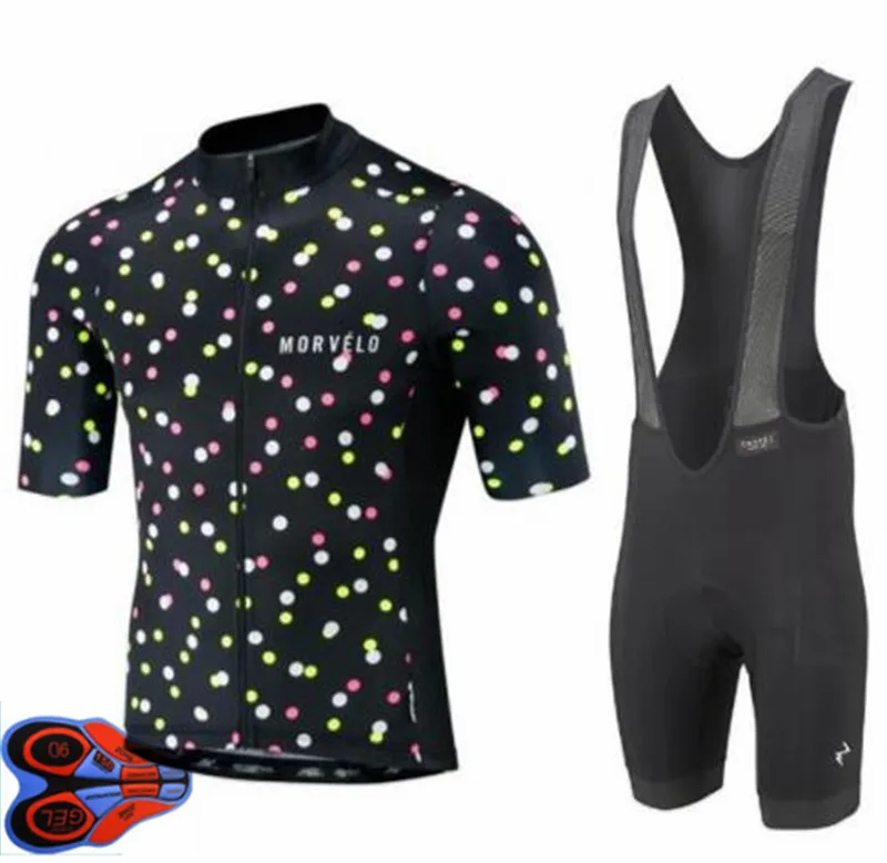 Morvelo high quality Short sleeve cycling jersey and bib shorts Pro team race tight fit bicycle clothing set 9D gel pad | Спорт и