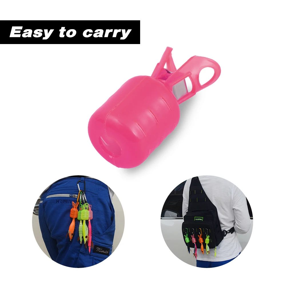 6Pcs Wood Shrimp Jig Squid Hook Caps Umbrella Hook Covers Protectors with Carabiner Clips New Fishing Tackle