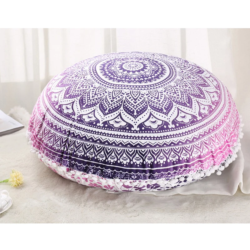 Красочные Мандала подушки для пола пуфик круглый богемский медитации Pouf50 | Дом и