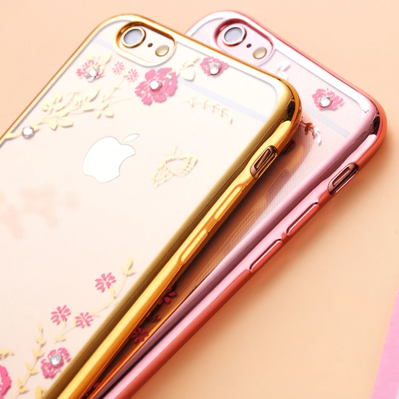 Чехол KISSCASS с рисунком розы для iPhone 6 6S 7 8 Plus XS Max XR X блестящие прозрачные чехлы