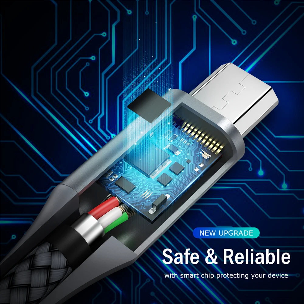 Кабель Micro USB TIEGEM 2 4 А кабель для быстрой зарядки и передачи данных Xiaomi Redmi Note