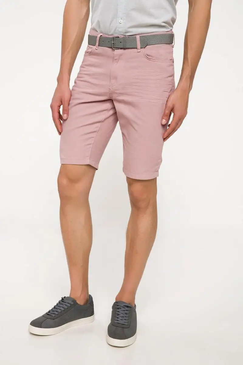 Мужские бермуды с поясом DeFacto Slim Fit I8212AZ. 18SM. PN373 | Женская одежда