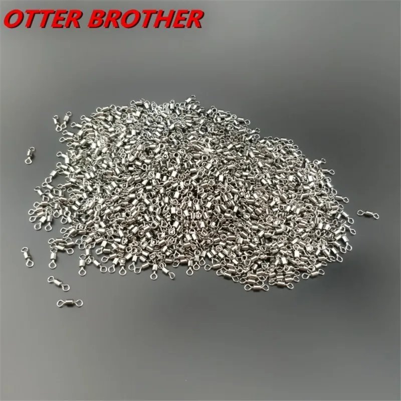 50PCS Fishing Ball Bearing Rolling Swivel Solid Rings 2#4#6#810#12#14# Shape Stainless Steel Connector Lures Fishing Tackle