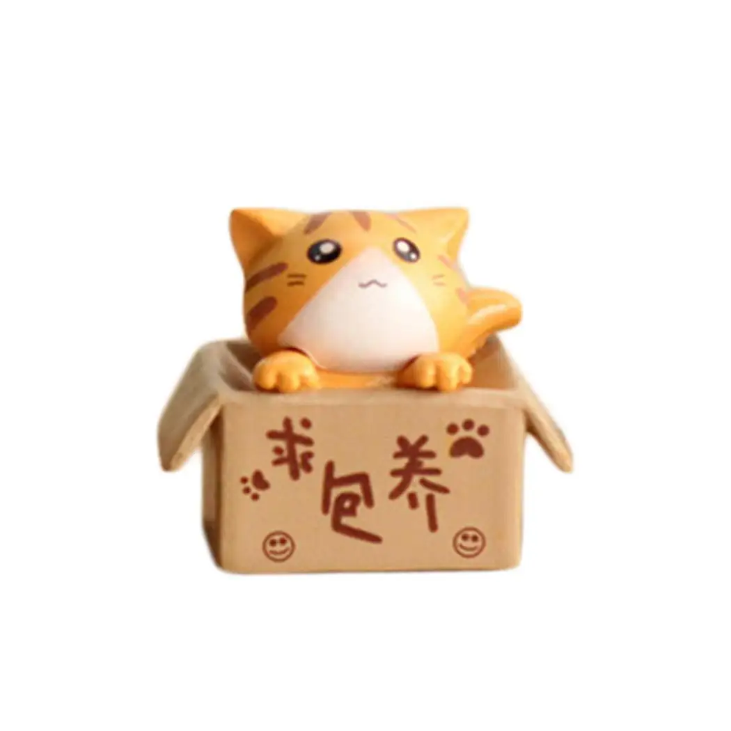 Мультяшная смола в форме кота микро Декорации для пейзажа украшения DIY подходит