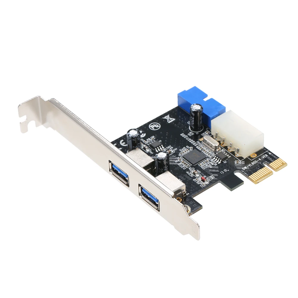 Плата расширения PCI E USB 3 0 19 контактов конвертер внешний 2 порта двойной интерфейс