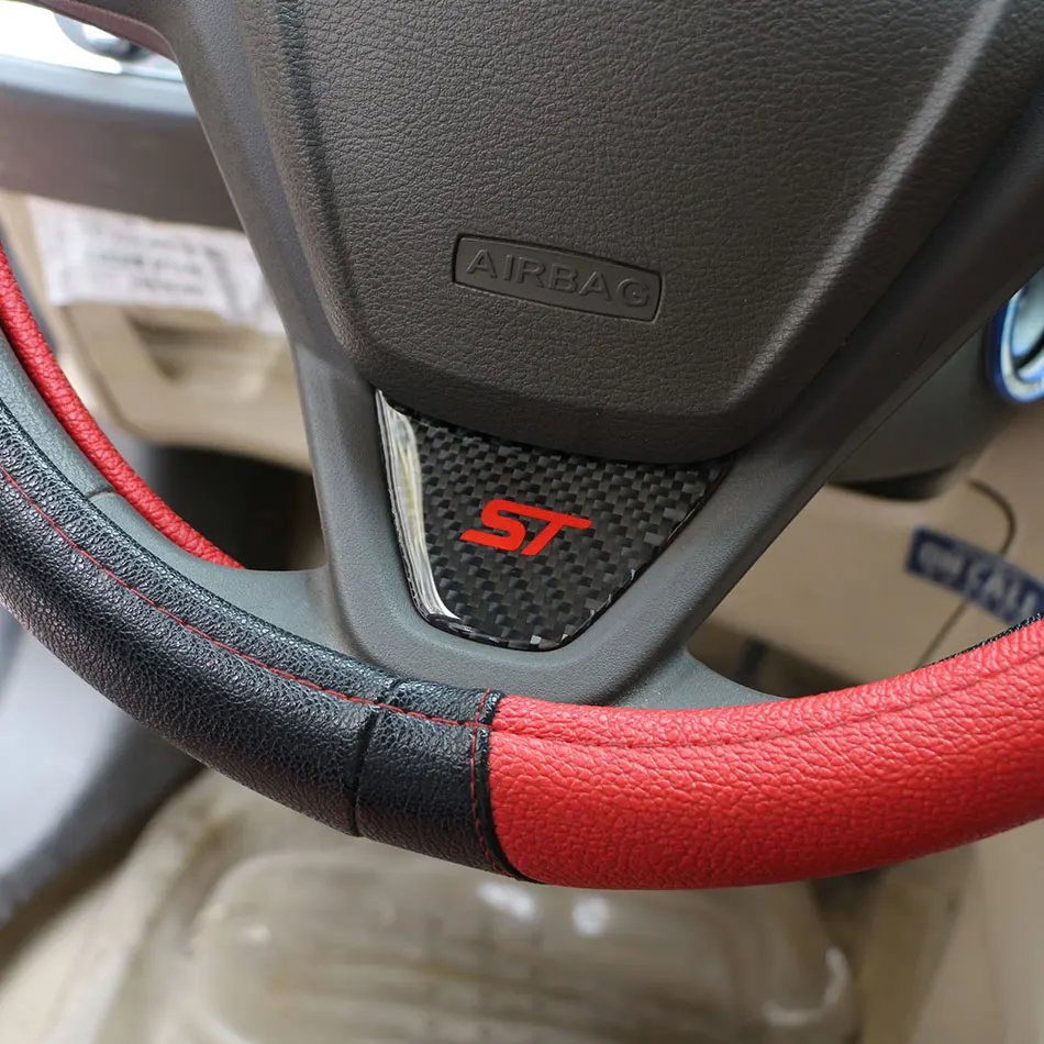 1 шт. декоративная наклейка на руль автомобиля из углеродного волокна для Ford Fiesta