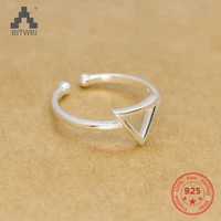 factory price 100 925 sterling silver fashion minimalism triangle open ring fine jewelry for female