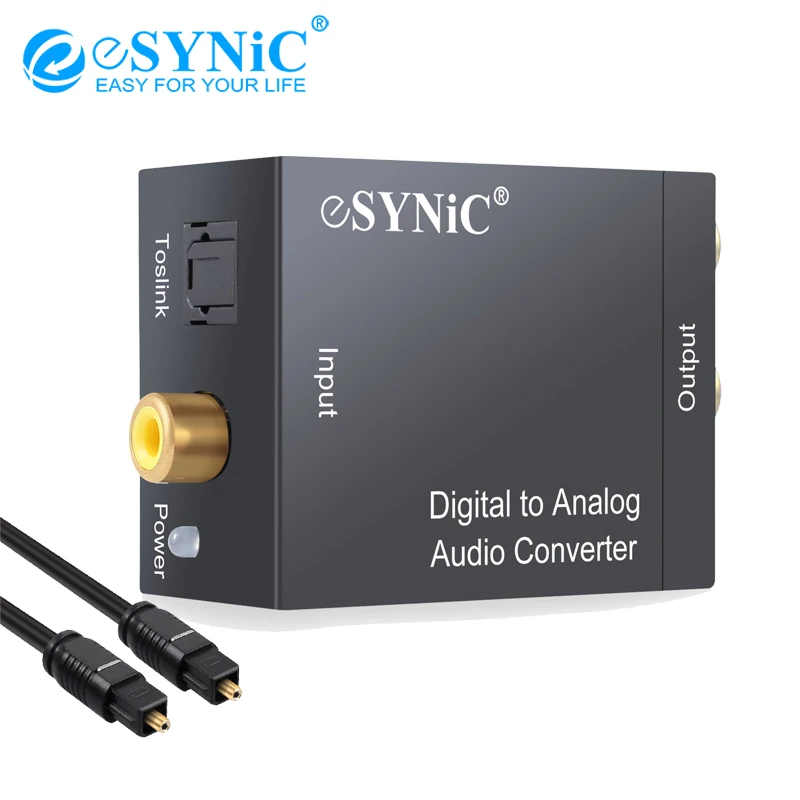 Esynic цифро аналоговый аудио конвертер оптический SPDIF коаксиальный Toslink в стерео