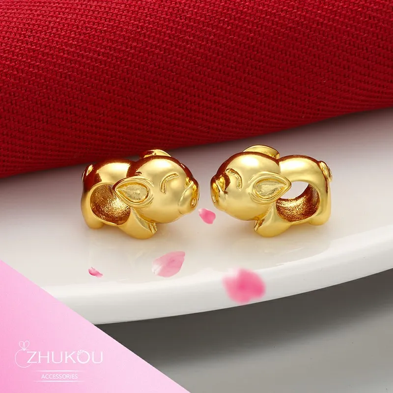 ZHUKOU 9x13 мм Высококачественные золотые бусины для свиней аксессуары ювелирных