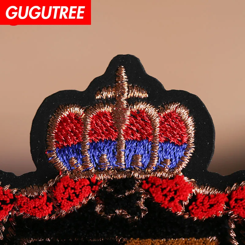 Металлическая нашивка с вышивкой GUGUTREE нашивки Пчелкой короной драконом