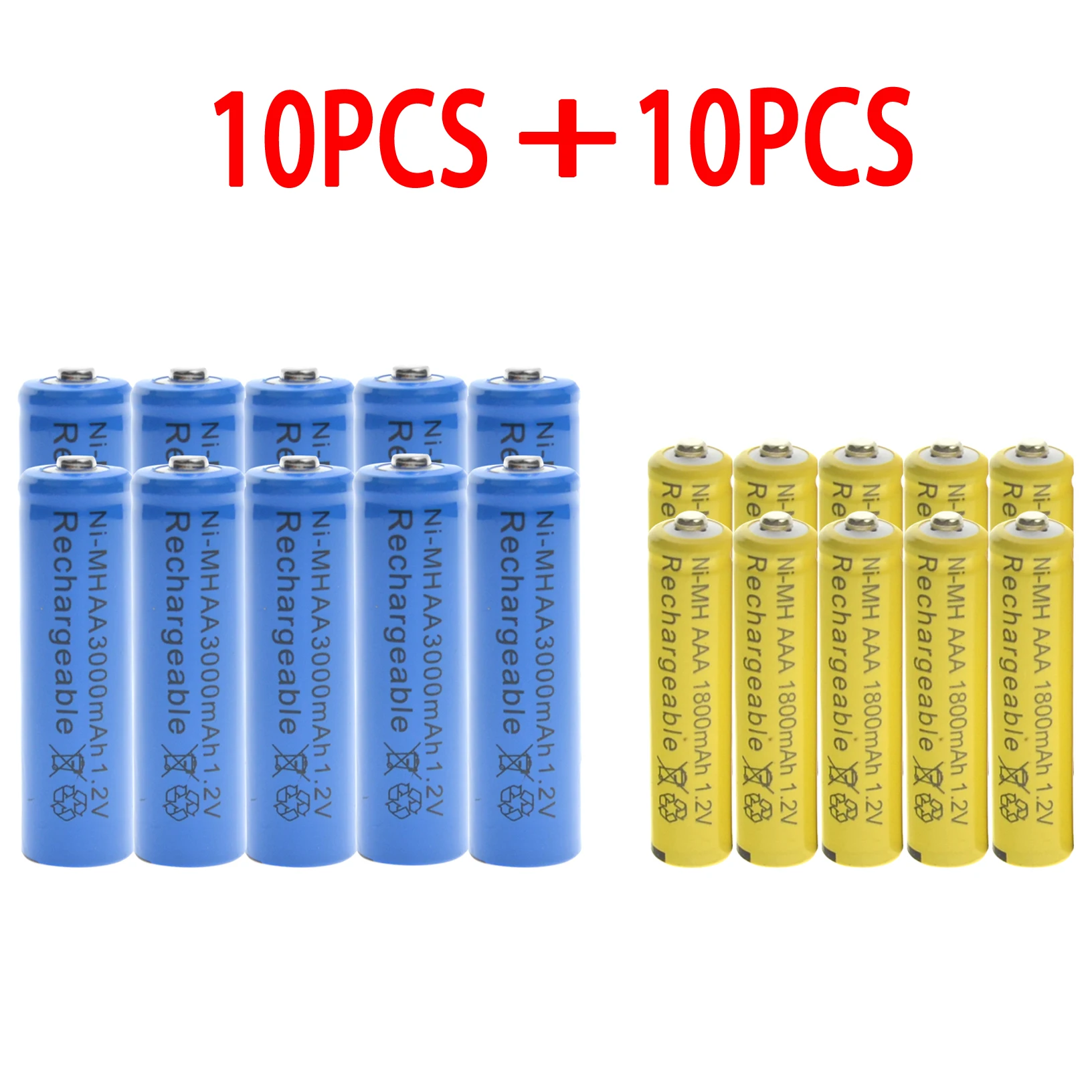 1 24 шт синий AA 3000mAh + желтый AAA 1800mAh NiMH аккумуляторная батарея RC MP3