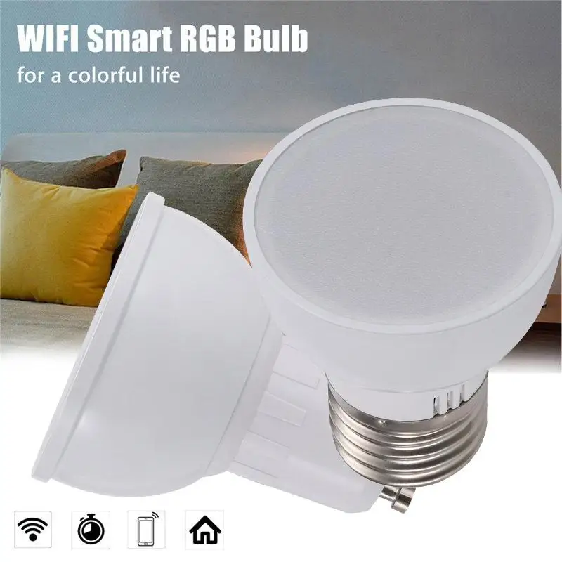 5 Вт RGBW Wifi умные светодиодные лампочки GU10 GU5.3 E27 приложение переключатель