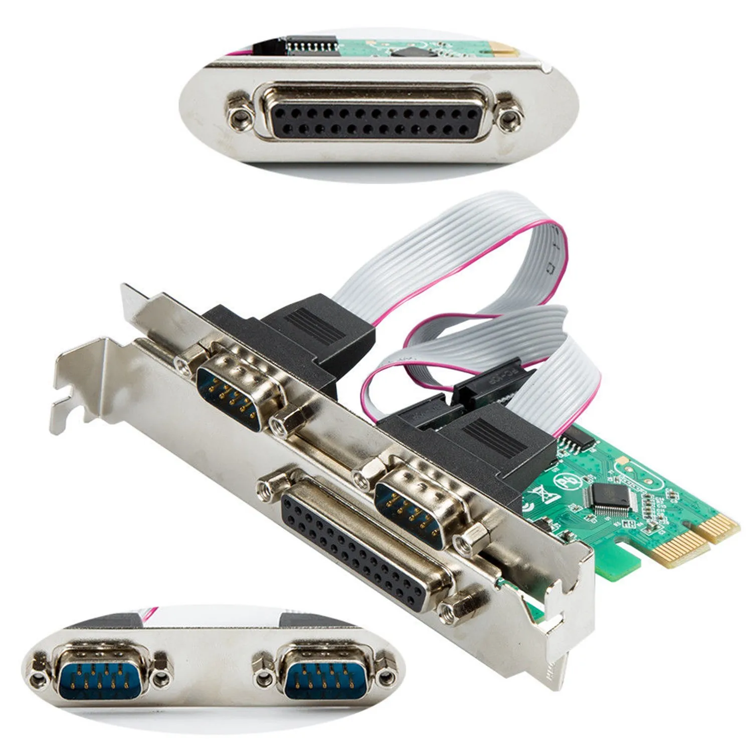 2 порта RS-232 последовательный порт + 1 DB25 принтер параллельный Pci-E Pci карта адаптер