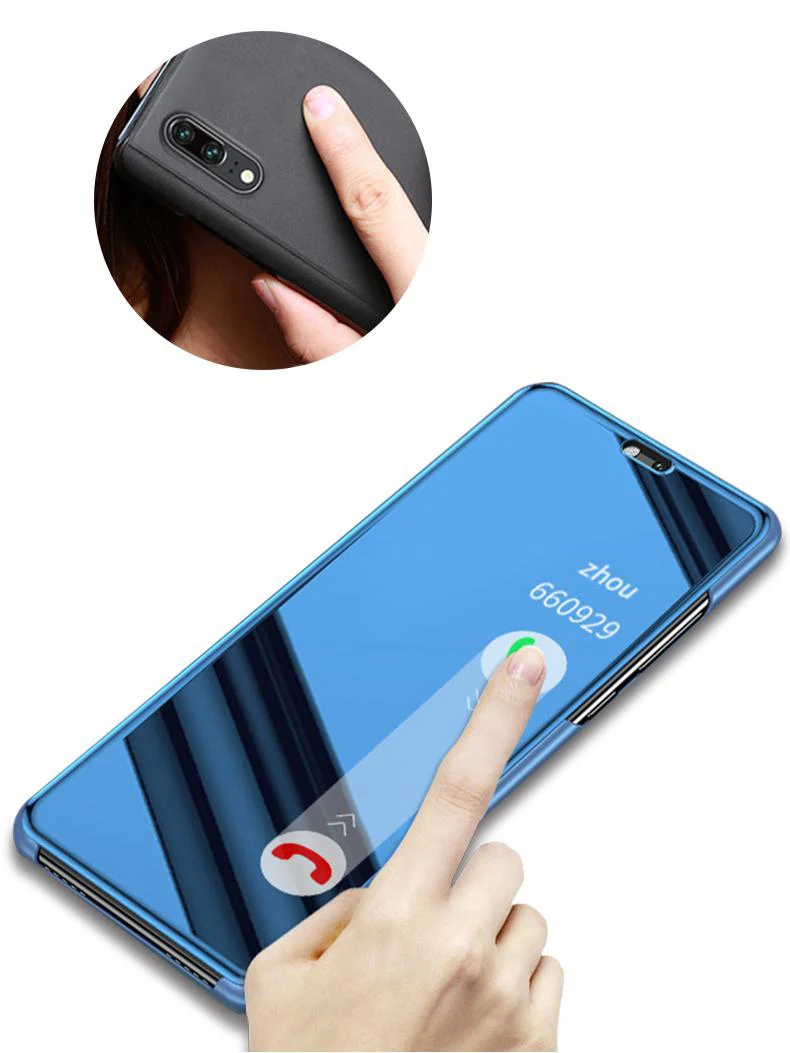 Чехол для Huawei Y5 Y6 Y7 Y9 Prime 2018 умный зеркальный Прозрачный чехол Honor 8 9 10 Lite 7A 7C Pro