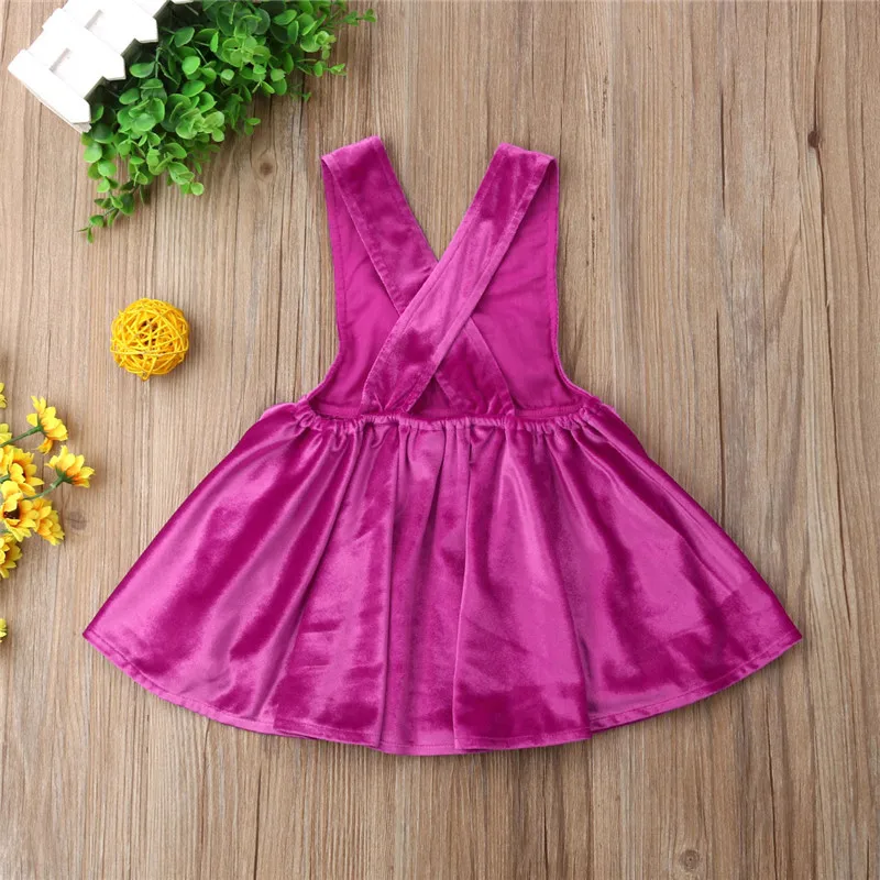 Emmababy Kids Baby Girl Velvet Dress Girls Bow Fashion Solid Dresses Sundress Clothes baby 1-6T | Детская одежда и обувь