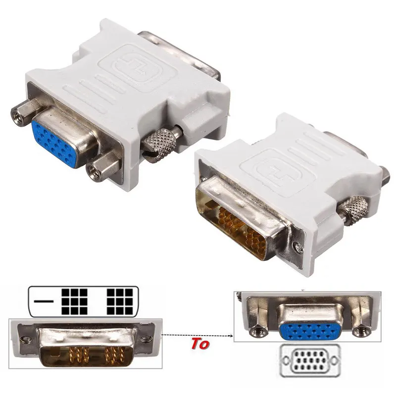Адаптер DVI D для VGA 18 + 1Pin адаптер двух звеньев от мужского до 15 контактного разъема