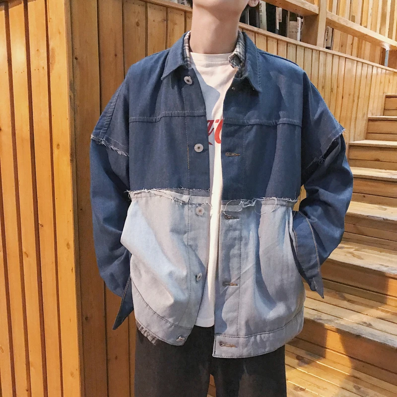 2019 весна и осень новая джинсовая куртка пальто порт ветер Ins Harajuku Повседневная