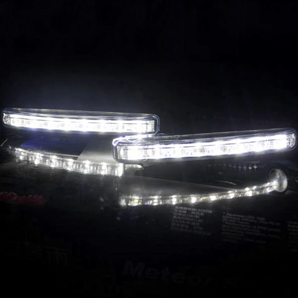 

1 Pair Waterproof 8 LED Daytime Driving Running Light DRL DC 12V Car Fog Lamp External Fog Lamp Free Ship Driving Running Light