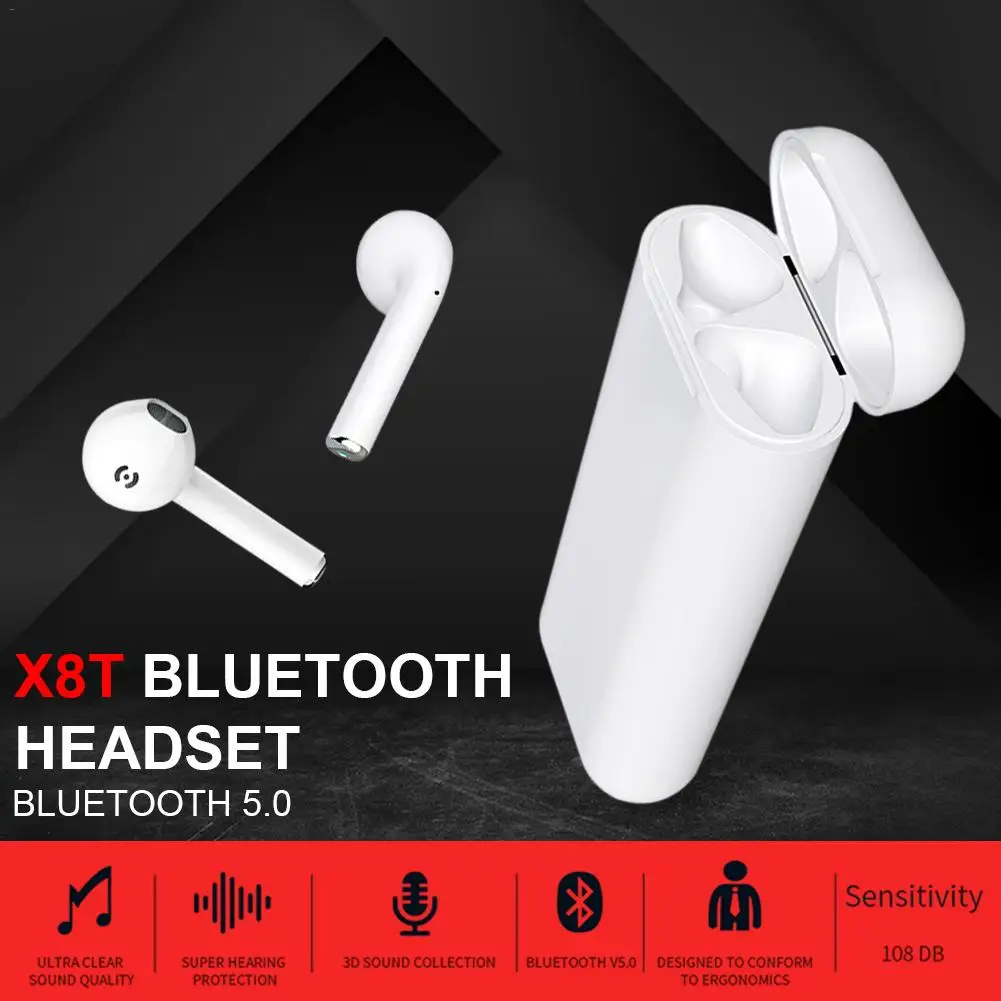 Беспроводная гарнитура TWS X8T с Bluetooth 5 0 бинауральные автоматические наушники