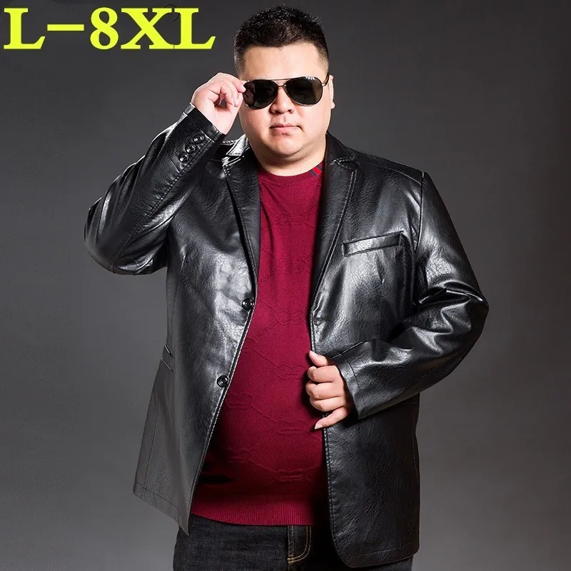 Искусственная кожа для мужчин размеры 8XL 7XL 6XL 5XL|Куртки из искуственной кожи| |