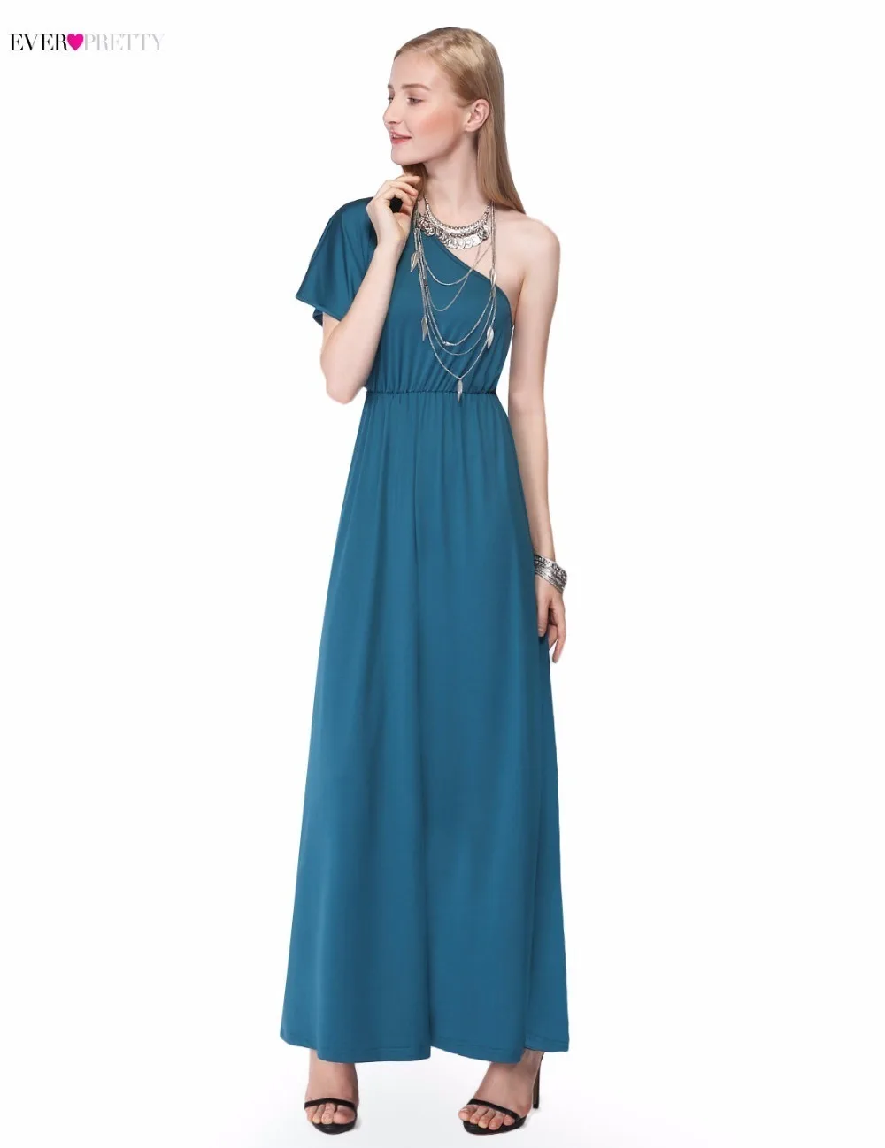 Элегантные платья подружки невесты длинные Ever Pretty A-Line одно плечо лодочка шеи
