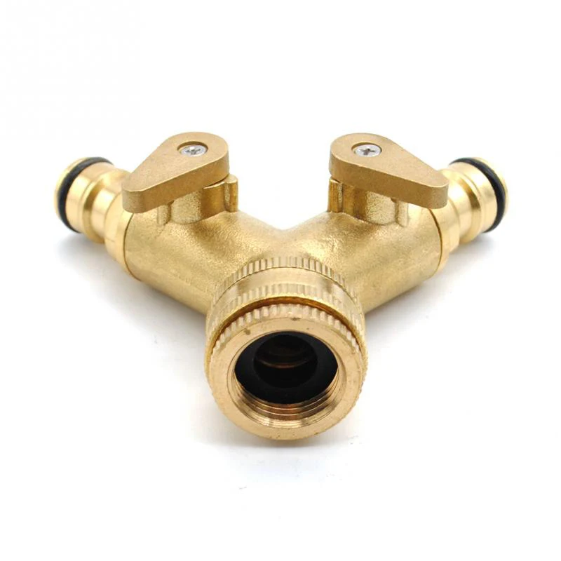 2 ходовой сплиттер Латунный Водяной шланг кран быстрый соединитель клапан