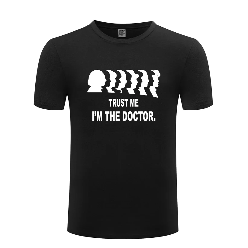 Мужская футболка с круглым вырезом Im The Doctor Who Повседневная хлопковая коротким