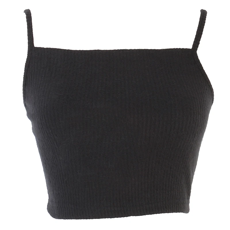 Модный укороченный Топ для женщин Трикотажный топ без рукавов Летняя