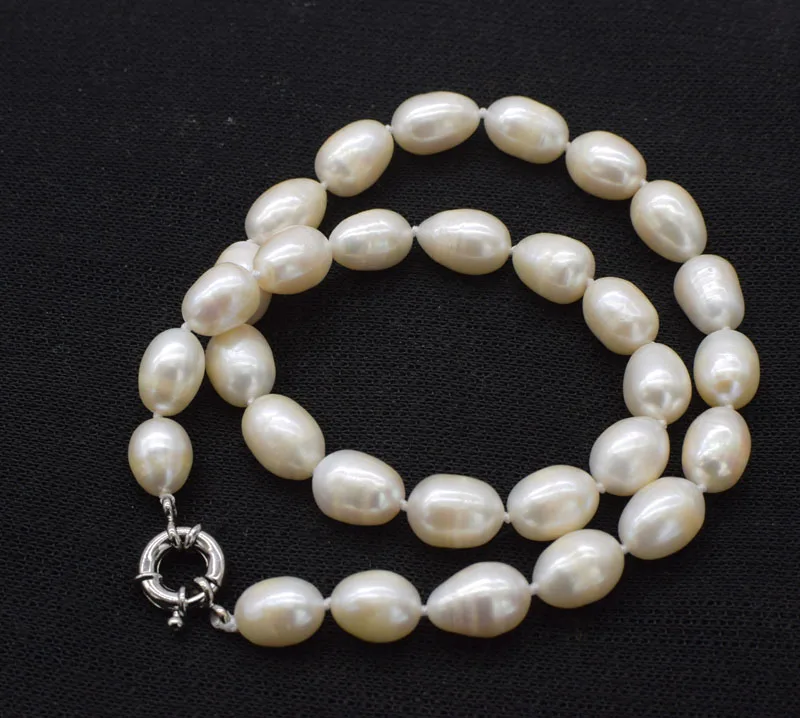 

WOW! freshwater pearl white egg 11-14mm necklace 17inch nature wholesale FPPJ