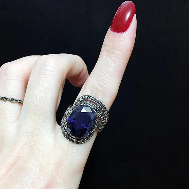JZTOP брендовые винтажные кольца с красным драгоценным камнем для женщин Женское