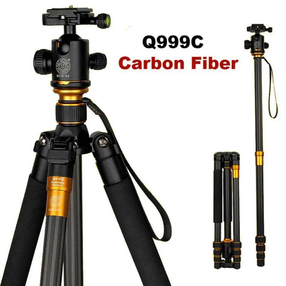 QZSD Q999C Профессиональный штатив из углеродного волокна монопод Ballhead Changeabel для DSLR