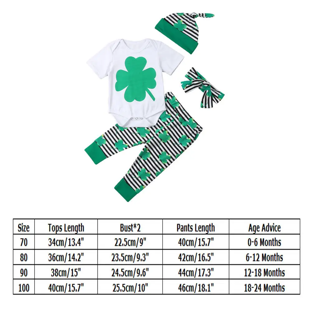 Костюм ко Дню Святого Патрика комплект из 4 предметов для новорожденных