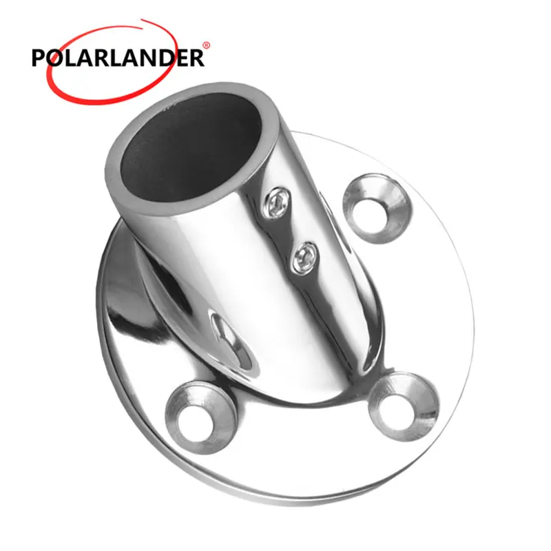 

Boat Accessories 1 Pc Stainless Steel Pipe Round Base Railing Round Bottom Socket 1" /25mm Hardware for Marine Yacht 45 Degree