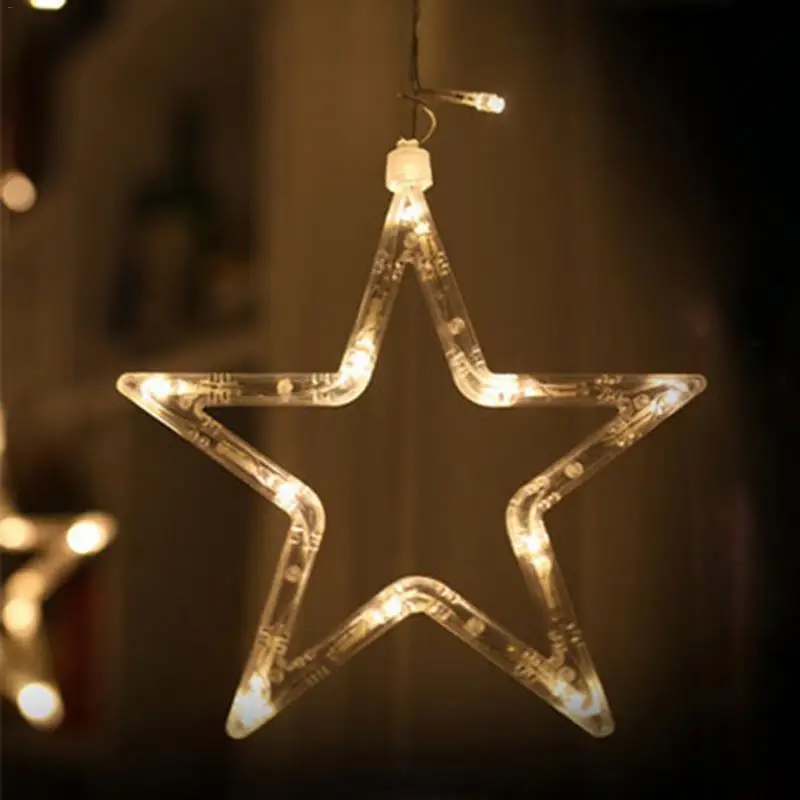

Beauty LED Star Lights Romantic Decorative Curtain Lights Celebrate Wedding Birthday Party Hanging Ornament Xmas Decoration Home