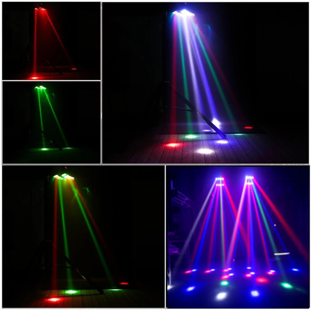 

Sound Activated DMX512 Auto Running DJ Disco Party 90W RGBW LED Mini Spider Stage Beam Light Head Moving Rotatable Effect Lamp