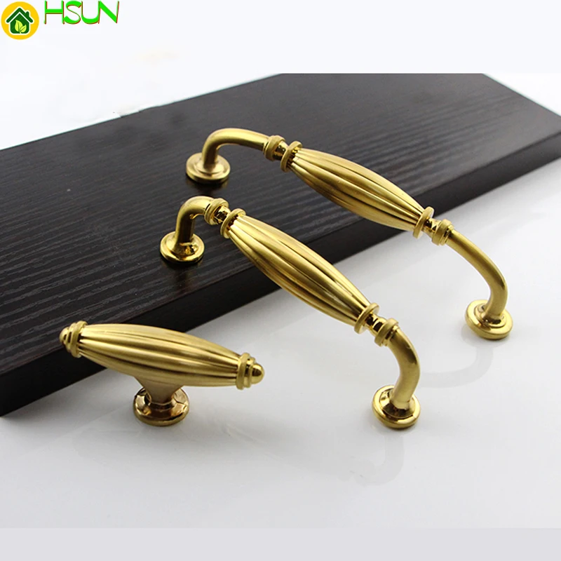 1 шт., латунные ручки для мебели, под золото