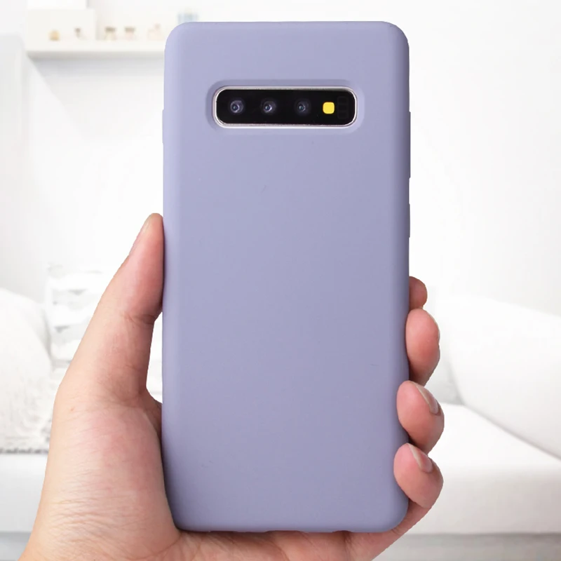 Чехол для Samsung Galaxy S10 Plus s10e жидкий силиконовый чехол шелковистая мягкая на ощупь
