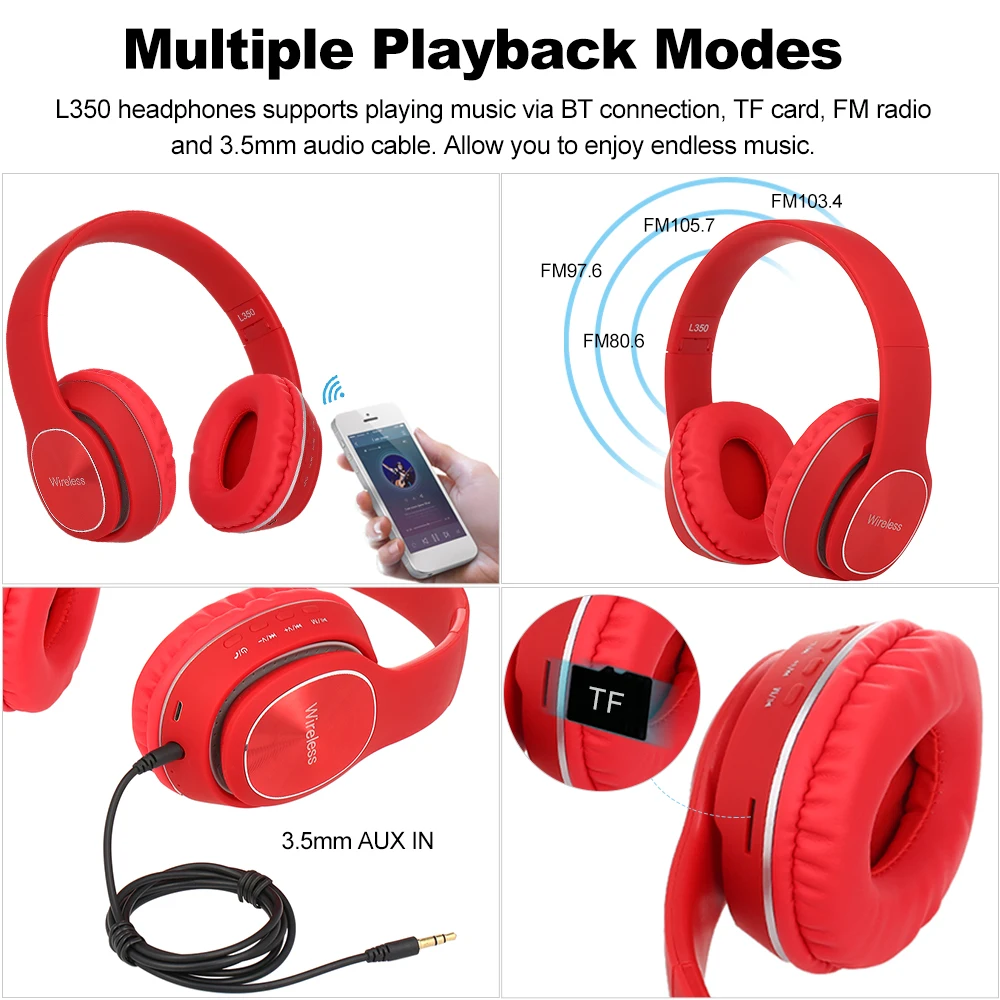 Беспроводные Bluetooth наушники L350 5 0 спортивные гарнитуры Поддержка tf карты 3 мм AUX IN
