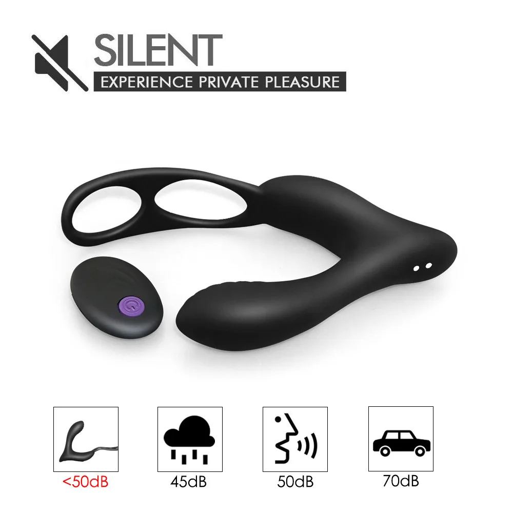 Силиконовый вибратор простаты 10 скоростей массажер с кольцом эротический