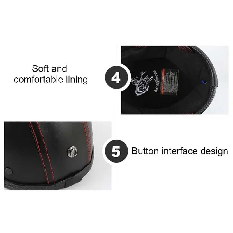 

Synthetic Leather Vintage Motorbike Helmet Car Accessories SOA Inspired Motorcycle Helmet DOT Approved Ultra Low Profile Beanie