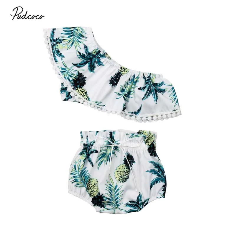 Комплект брендовой одежды для маленьких девочек из 2 предметов укороченный топ в