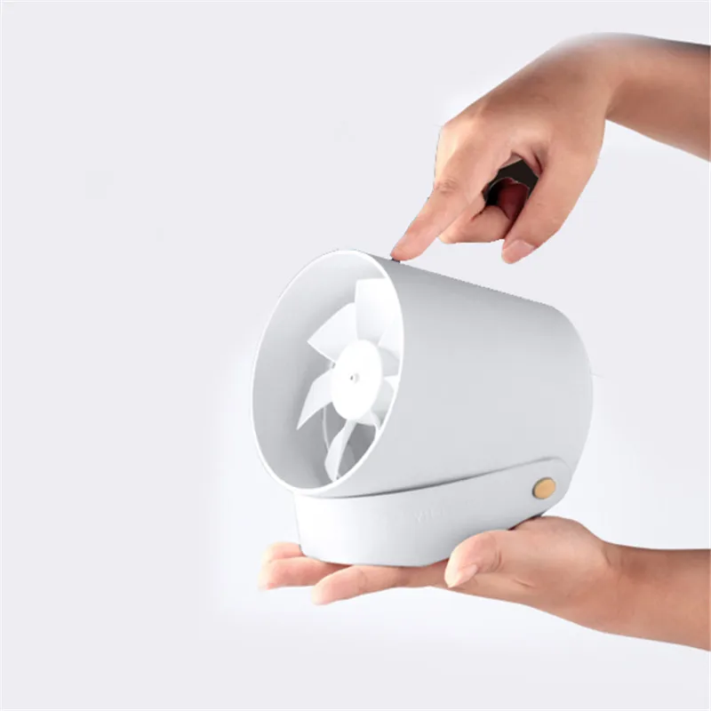 VH White/Black Mini Creative Bucket Design Dual Motors Electronic Portable USB Charging 3 Adjustable Fan | Бытовая техника