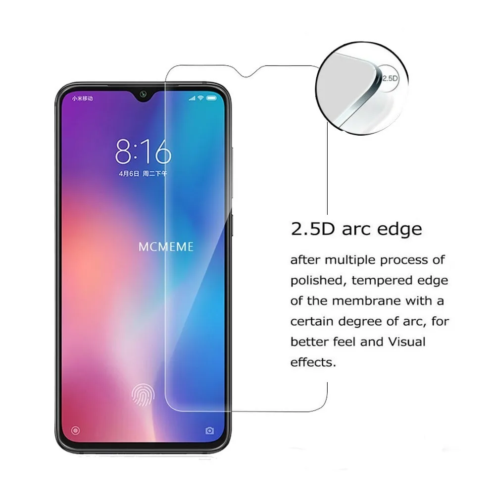 Защитное стекло закаленное 9H для Xiaomi Mi 9/MI9/SE/9T Pro/Redmi Note 7/8 GO|Защитные стёкла и