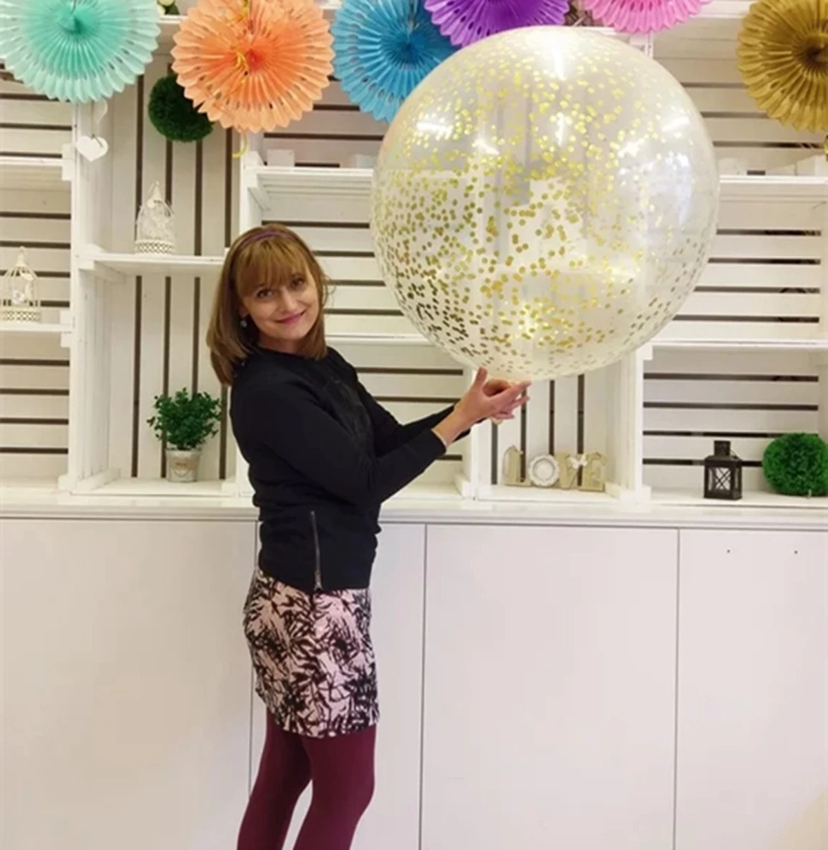 Taoup 1pc 36inch Big Transparent Balloons Confetti Happy Birthday's Baloons Decor Party Favors Wedding Round Ballons Accessories | Дом и