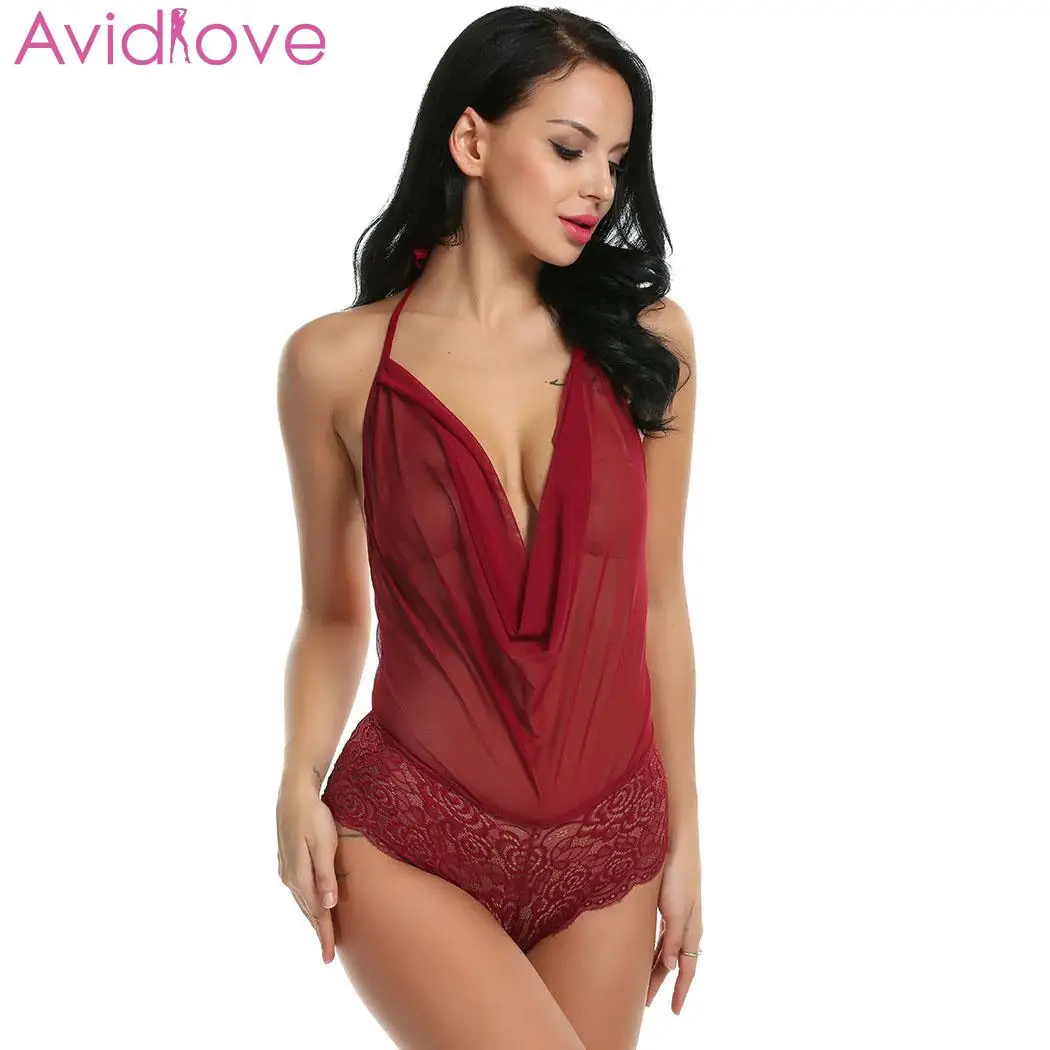 Avidlove сексуальное женское нижнее белье хлопковое цельное кружевное Babydoll Холтер