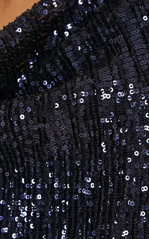 

Hirigin Brand Sexy Dress 2019 Summer New Vestidos Dark Blue Women Sequin Halter V Neck Ladies Mini Short Dress Bodycon Clubwear