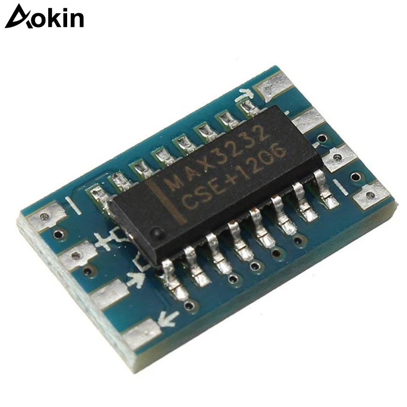 10 шт./лот мини RS232 - TTL Модуль преобразователя платы адаптер MAX3232 120 кбит/с 3-5 в
