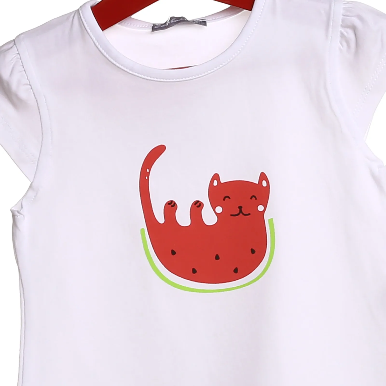 Bambaki/футболка с круглым вырезом для маленьких девочек принтом Supreme Kitty |